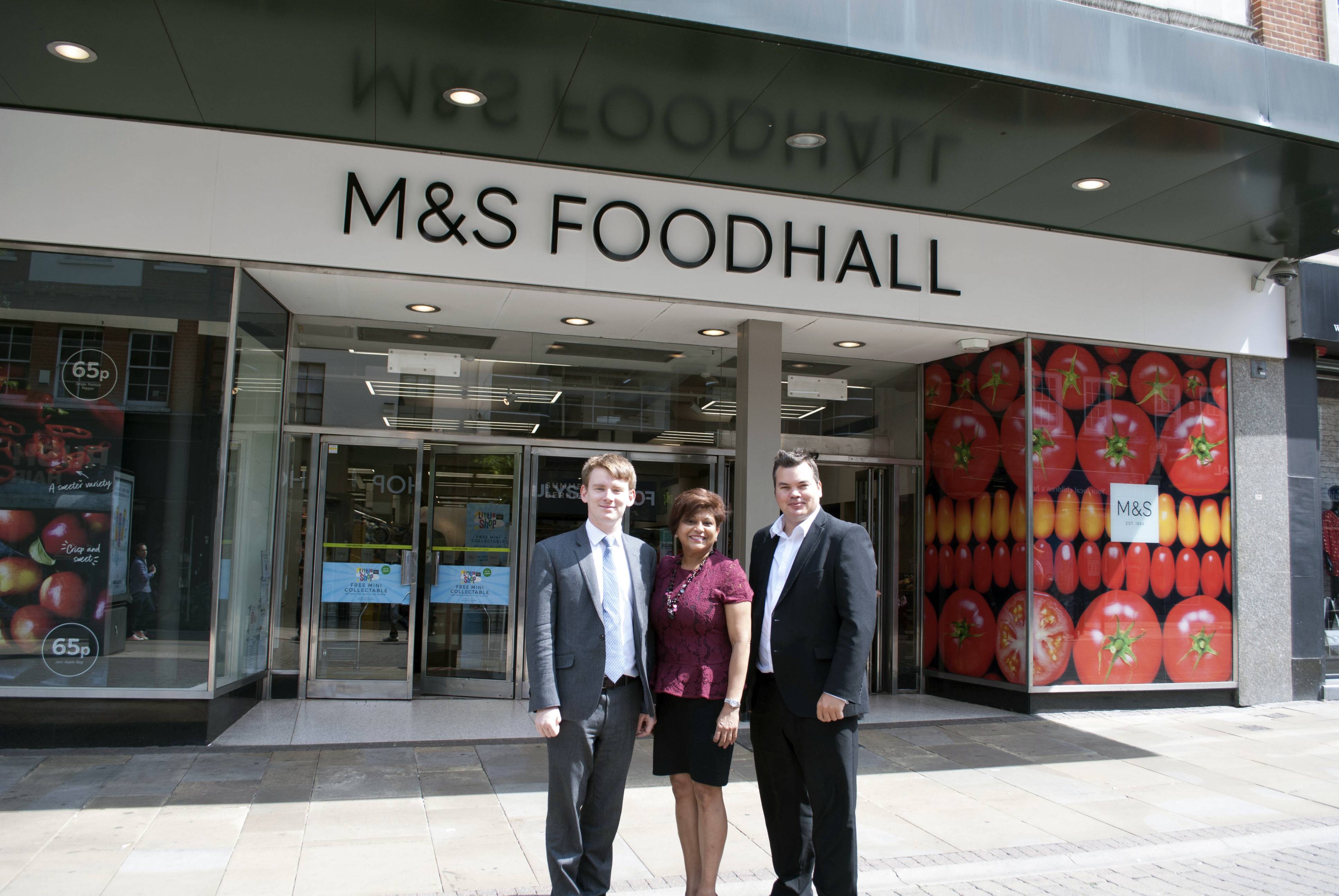 Cllrs White, Persaud and Benham outside M&S South Street, Romford