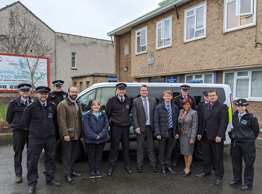 Police and Councillors meet outside Hornchurch Police Station