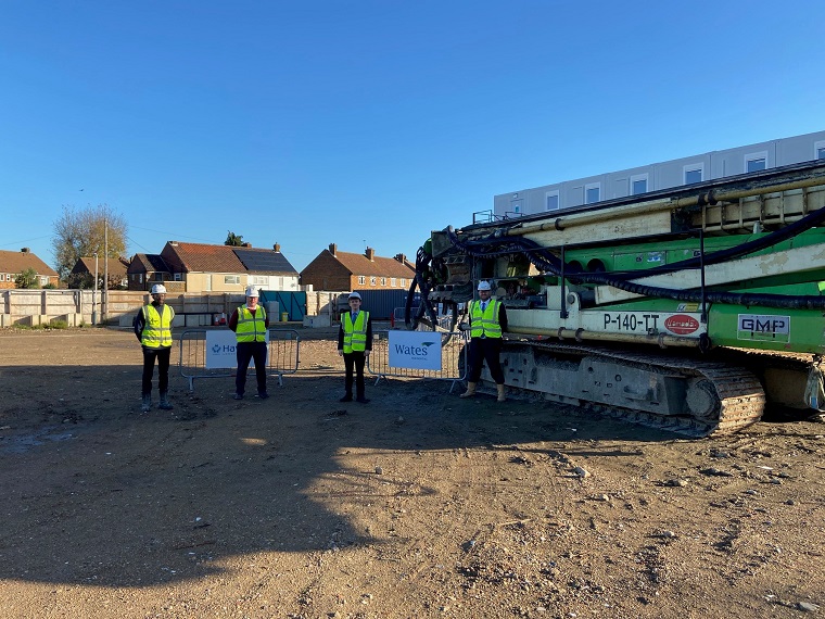 The Leader of Havering Council, Cllr Damian White, was joined by Wates Residential&rsquo;s Regional Development Director, Hugh Jeffery, and members of the developer&rsquo;s construction site management team.