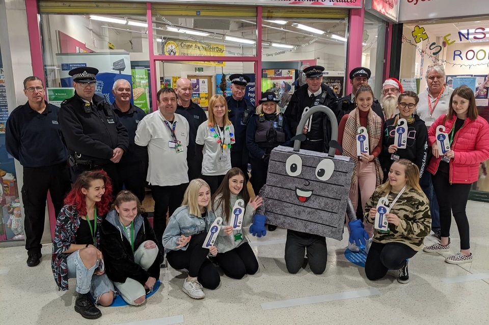 Council, police and other partners at the Christmas safety pop-up shop