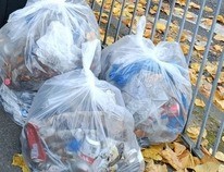 Litter packed and kept on the street